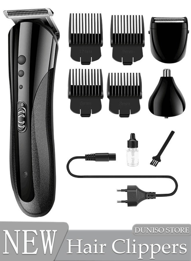DUNISO Hair Clippers Portable Electric Shaver Powerful Storm Nose Hair Trimmer for Men with 3 Replacement Headers and 4 Positioning Combs, Multifunctional Electric Razor, USB Hair Trimmer Set for Travel - Image 1