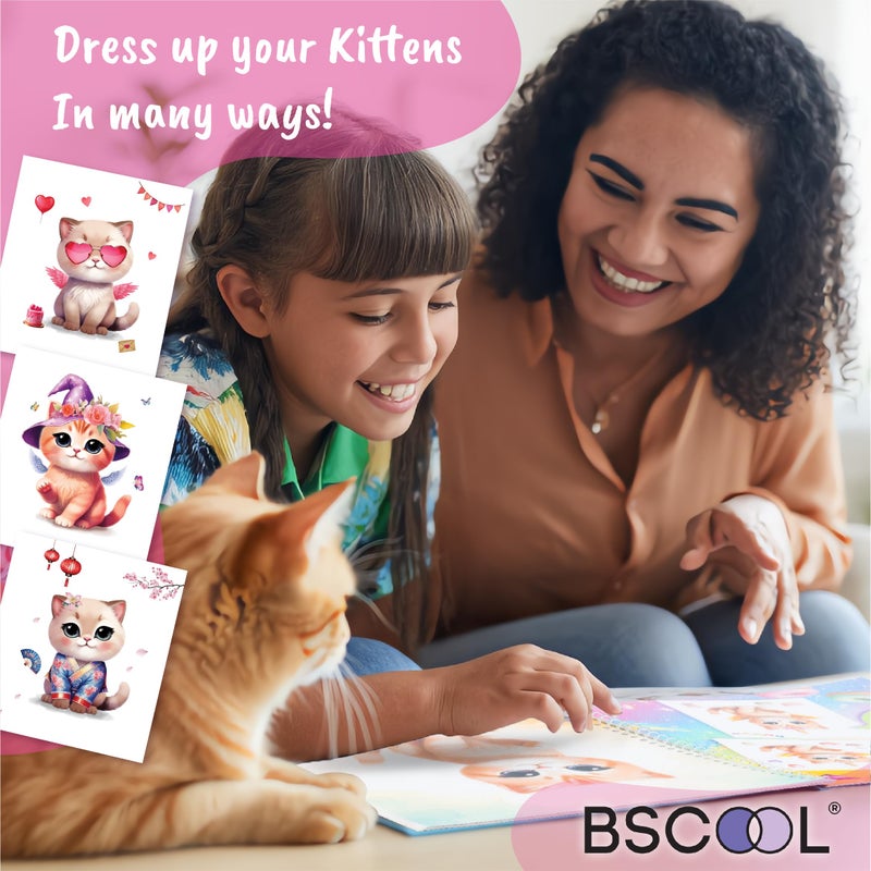 BSCOOL Sticker Dress Up Kitten - Kids Activity and Sticker Book Learn Fashion Design for Kitten with Guides and 270+ Reusable Stickers. Easter Gift for Girls Ages 5,6,7,8 - Image 4