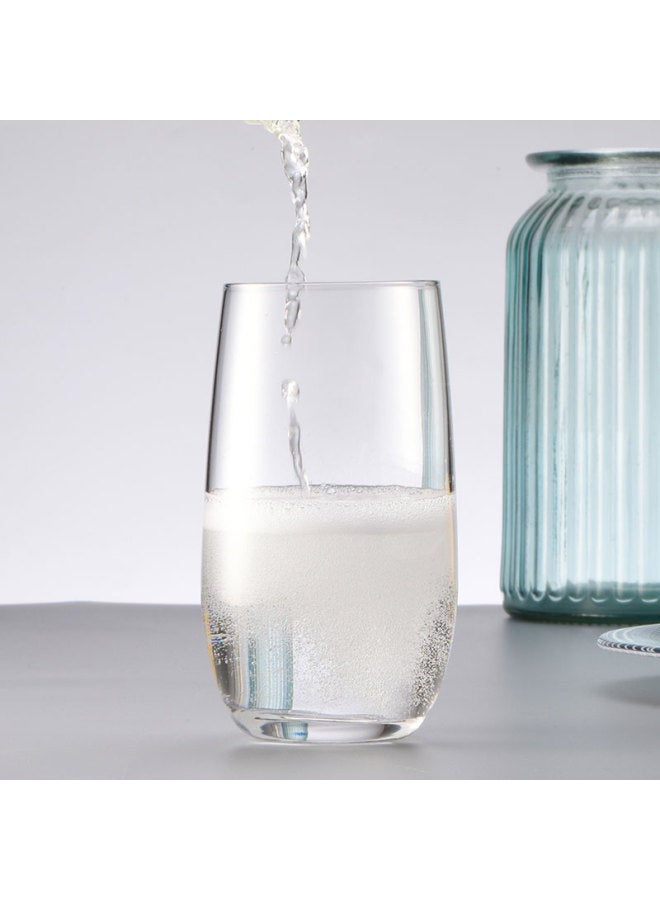 Cliton Glass Water Cup Set Of 6, 375Ml Home Tea Cup Milk Cup Juice Drink Cup Office Water Cup - Image 4
