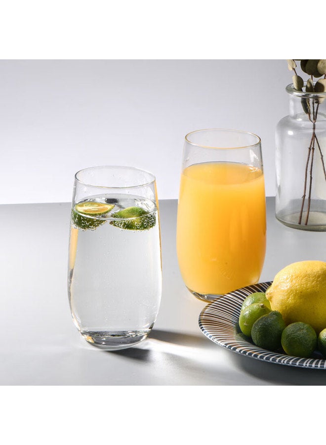Cliton Glass Water Cup Set Of 6, 375Ml Home Tea Cup Milk Cup Juice Drink Cup Office Water Cup - Image 3