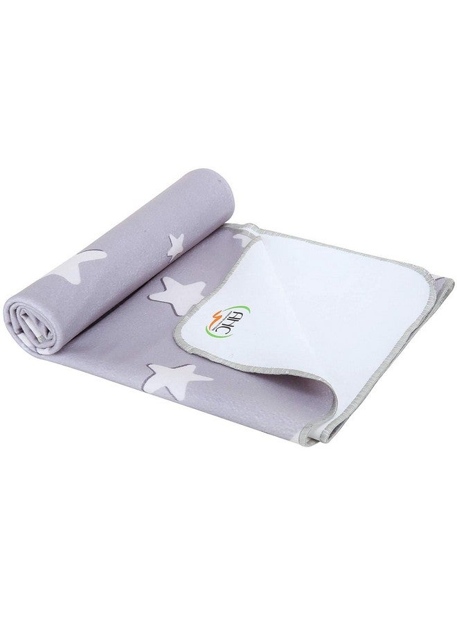 AHC Printed Dry Sheets For Baby Bed Size Double Bed Extra Large Soft |Comfortable |Extra Absorbency|Fast Dry (200X140 Cm, Grey, Star Print) - Image 2