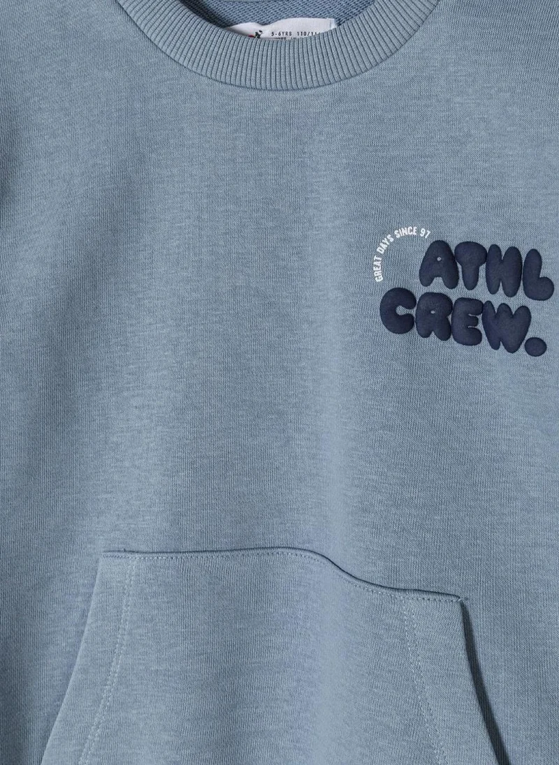 MINOTI Boys Cotton Sweatshirt with ATHL CREW Print
