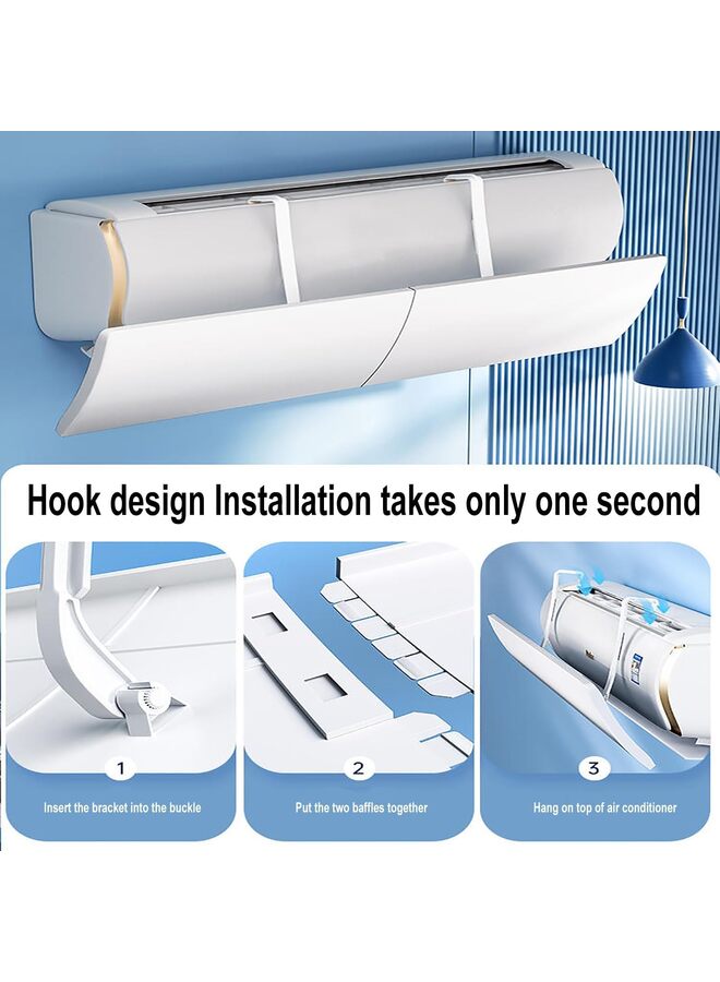 LAMAY Retractable Air Conditioner Deflector, Adjustable Anti Direct Blowing Windshield Split AC Air Conditioning Baffles Sticker,Air Deflector for Living Room, Study Room,74-97cm - Image 2