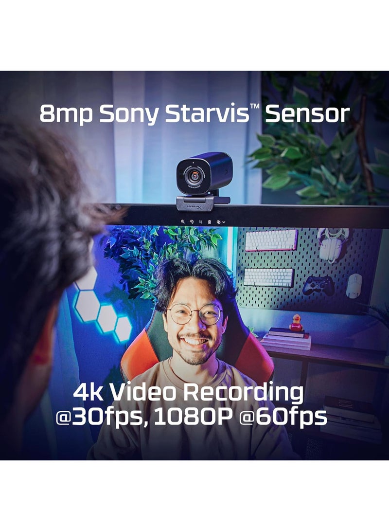 HYPERX Vision S – Webcam, 4K Video Recording @ 30fps, 90° Field-of-View - Image 2