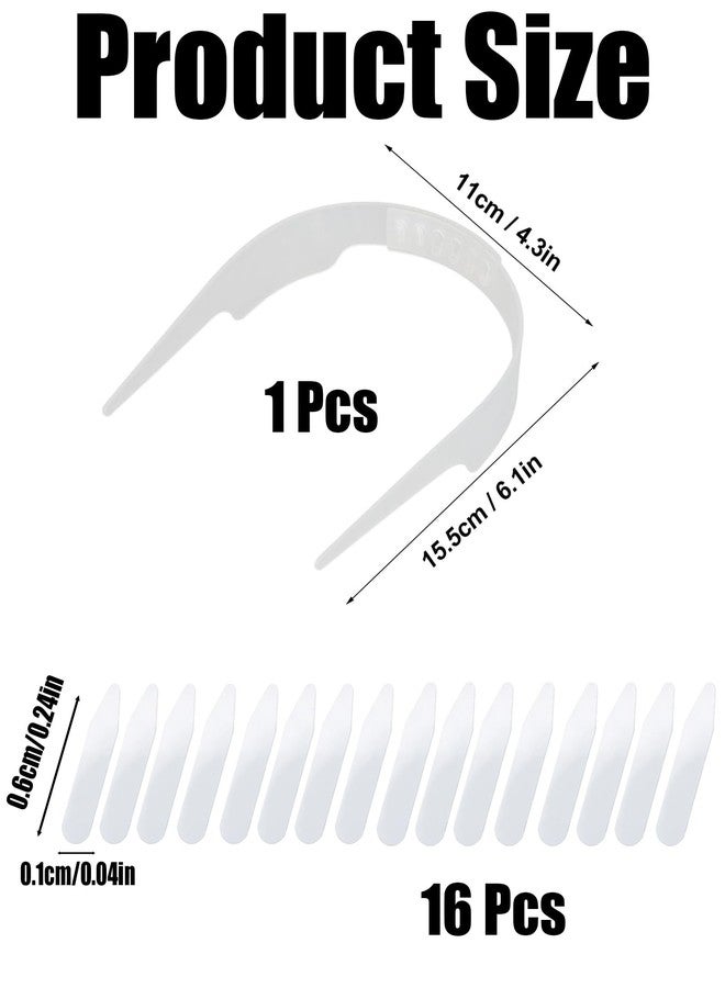 CartHome 1 Pcs Shirt Collar Protector, Adjustable Shirt Stays for Men Collar Stand with 8 Pairs of Stays Slick Collar for Men Shirt Ideal for Daily Use and Gift Giving White - Image 2