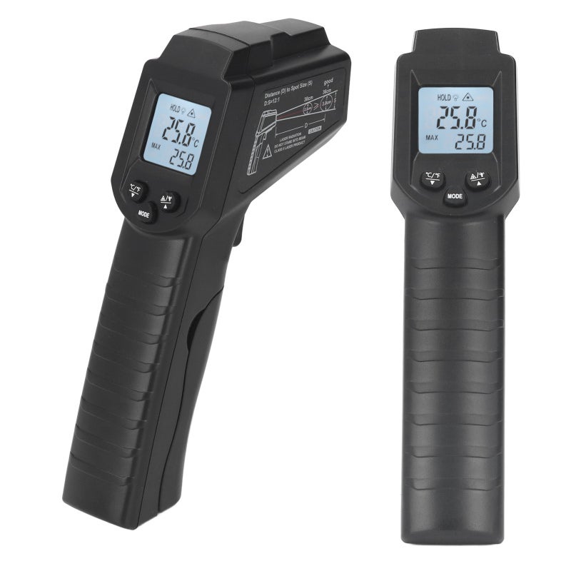 Infrared Thermometer: 12:1 Distance-to-point Ratio Higher Accuracy - Long Service Life Backlit LCD Auto Shut-off Durable ABS Material for Industrial Food Processing Home Use - Image 4