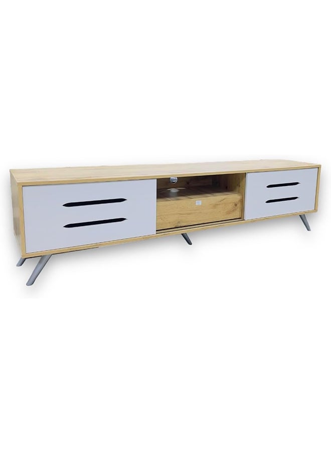 MAF furniture Maf Wooden Modern Tv Table Multifunctional Tv Desk Stand With Storage Shelves Drawers For Office, Home, Entrainment Living Room Gaming Media Room Maf-Tv1821-180Cm 