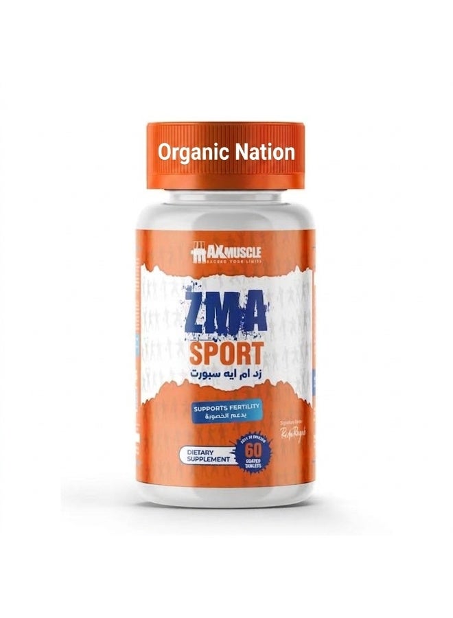 Organic Nation ZMA Sport - 60 Servings (60 Capsules) | Muscle Recovery & Sleep Support Formula - Image 1
