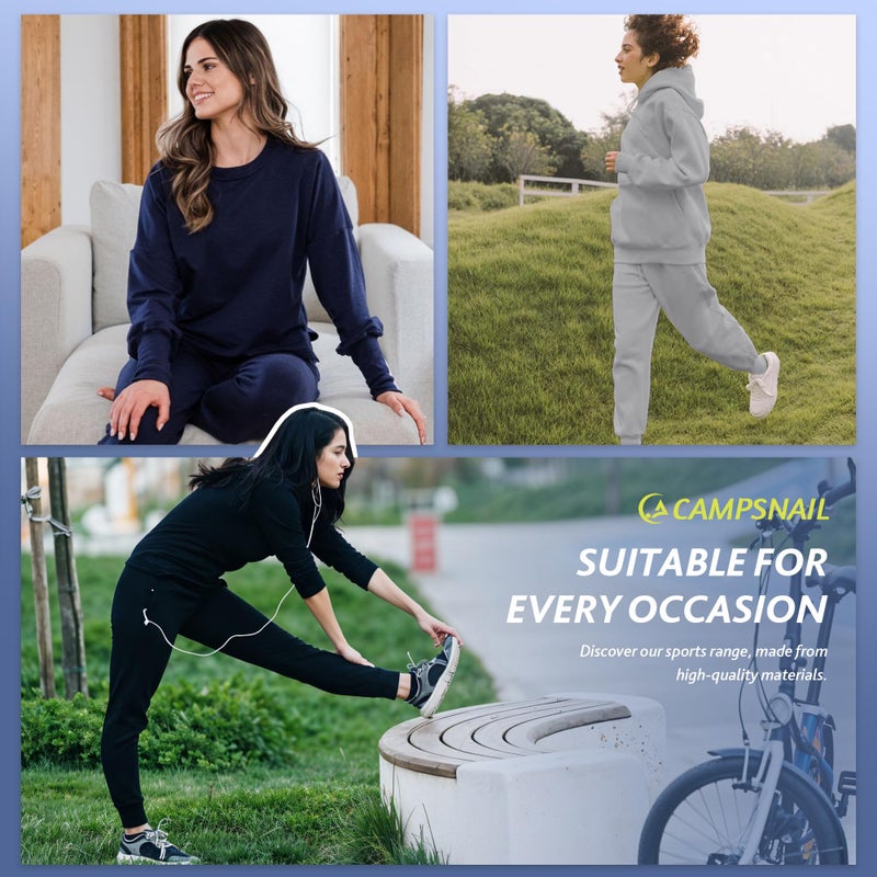 CAMPSNAIL 4 Pack Joggers for Women - Sweatpants with Pockets Lightweight Comfy Yoga Pants for Workout Travel Lounge - Image 4