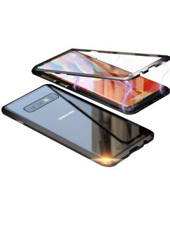 NuSense Cover For Samsung Galaxy S10 Magnet Cover Case, Aluminium Metal Housing Bumper Case Crystal Clear 9H Tempered Glass Back Case, Black  - Image 2