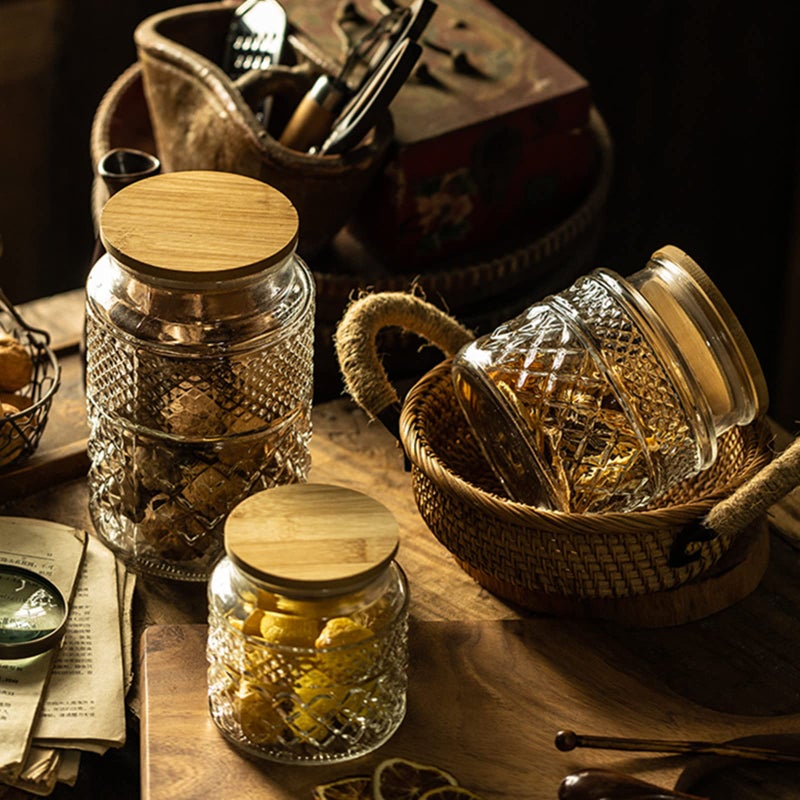 Prettidecor Glass Storage Jar, 38 FL OZ, Food Canisters with Bamboo Lid, Kitchen Containers Decorative Airtight Glass Jars For Cereal Nuts Snack Candy Cookies Coffee Tea - Image 5
