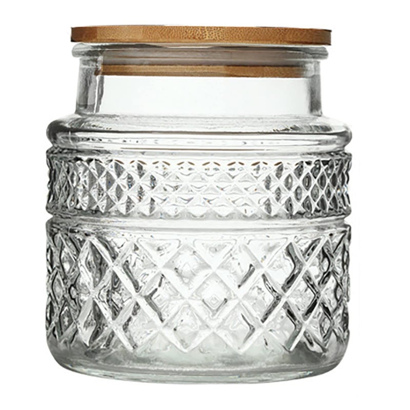 Prettidecor Glass Storage Jar, 38 FL OZ, Food Canisters with Bamboo Lid, Kitchen Containers Decorative Airtight Glass Jars For Cereal Nuts Snack Candy Cookies Coffee Tea - Image 1
