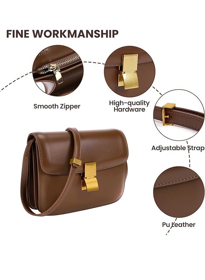 Women's Crossbody Bags Fashion Shoulder Bags Leather Square Crossbody Bags Single Shoulder Wallets Flap Shoulder Bags Handbags - Image 4