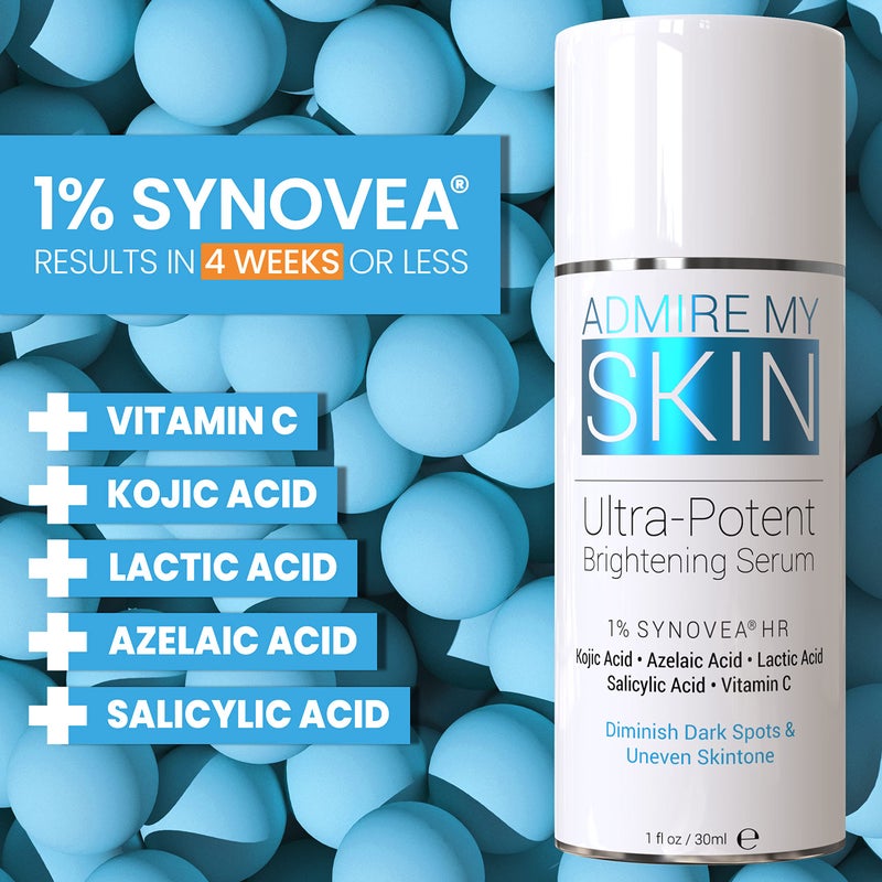 Admire My Skin Dark Spot Corrector Remover for Face - Brightening Discoloration Correcting Serum - Kojic Acid + Azelaic Acid Serum for Melasma and Sun Spots 1oz - Image 4