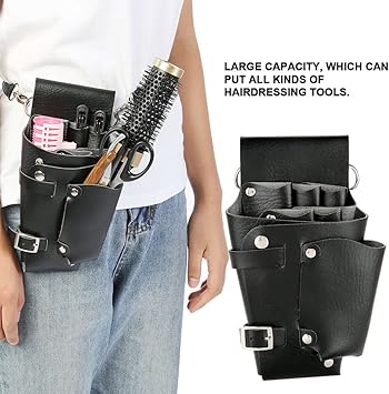 Filfeel Hairdressing Waist Bag Professional Salon Leather Hair Scissors Shears Pouch Barber Hairdressing Haircutting Tools Bag - Image 2