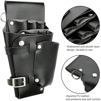 Filfeel Hairdressing Waist Bag Professional Salon Leather Hair Scissors Shears Pouch Barber Hairdressing Haircutting Tools Bag - Image 3