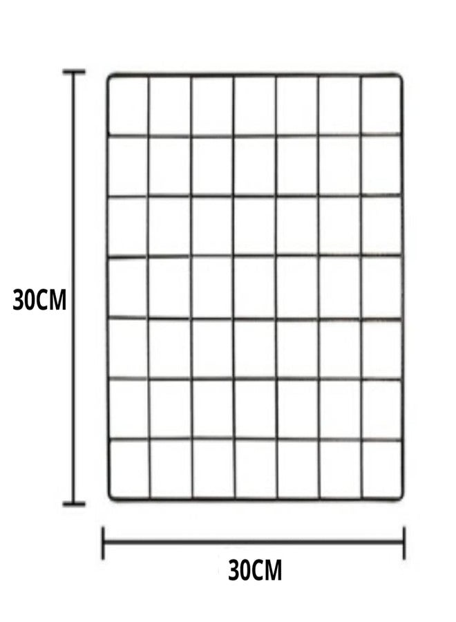 PIKIFY Wall Grid Panel Decorative Steel Hanging Art Display Photo (12"X12") Decorative Show Pieces Wall Mounted| Without Flowers (1) - Image 4