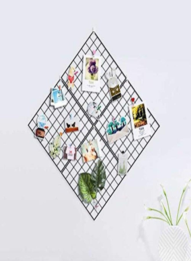 PIKIFY Wall Grid Panel Decorative Steel Hanging Art Display Photo (12"X12") Decorative Show Pieces Wall Mounted| Without Flowers (1) - Image 2