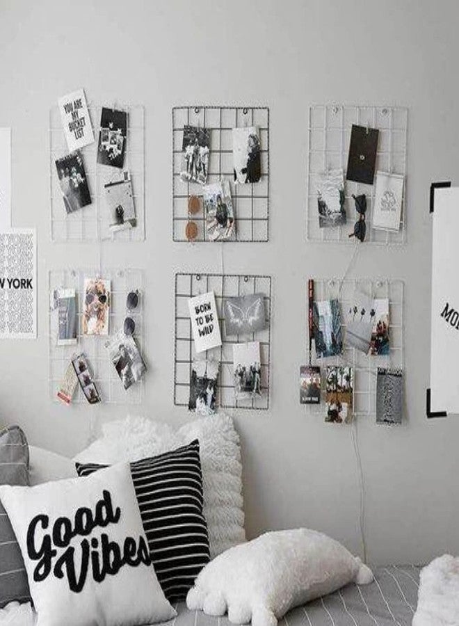PIKIFY Wall Grid Panel Decorative Steel Hanging Art Display Photo (12"X12") Decorative Show Pieces Wall Mounted| Without Flowers (1) - Image 3