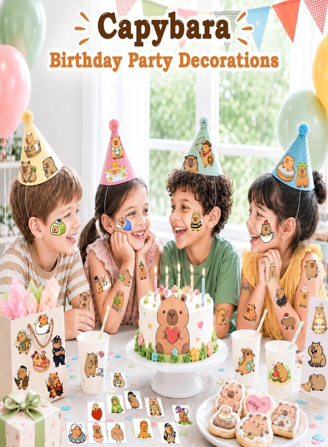 Ozepao 100 Pcs Capybara Temporary Tattoos for Kids, 2" x 2" Individually Wrapped Tattoos, Capybara Birthday Decorations, Party Favors Supplies - Image 4