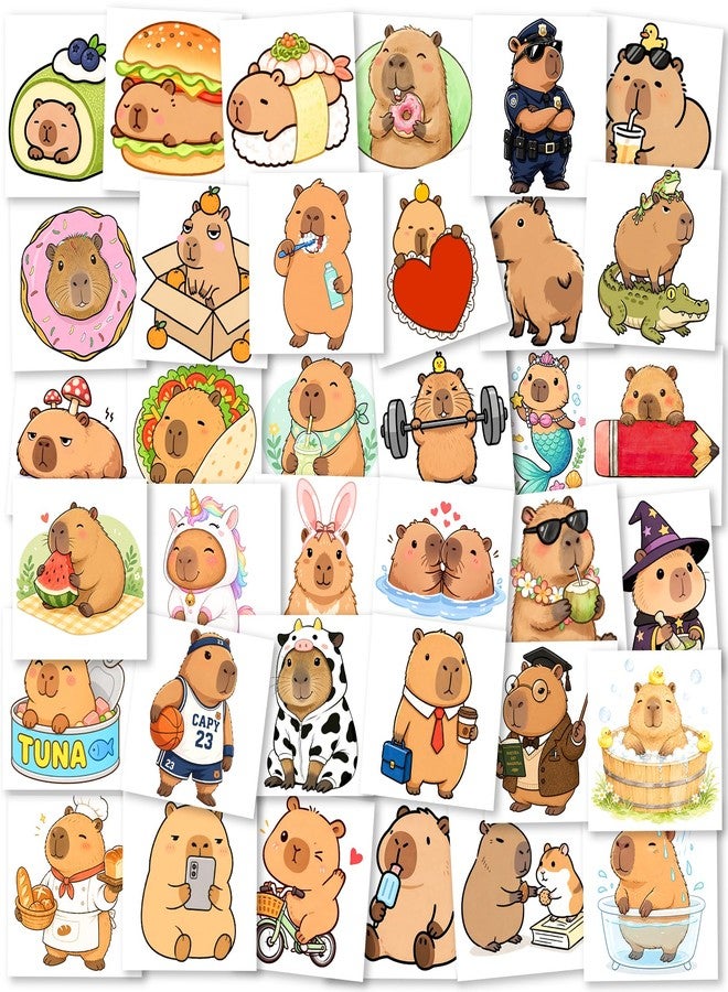 Ozepao 100 Pcs Capybara Temporary Tattoos for Kids, 2" x 2" Individually Wrapped Tattoos, Capybara Birthday Decorations, Party Favors Supplies - Image 2