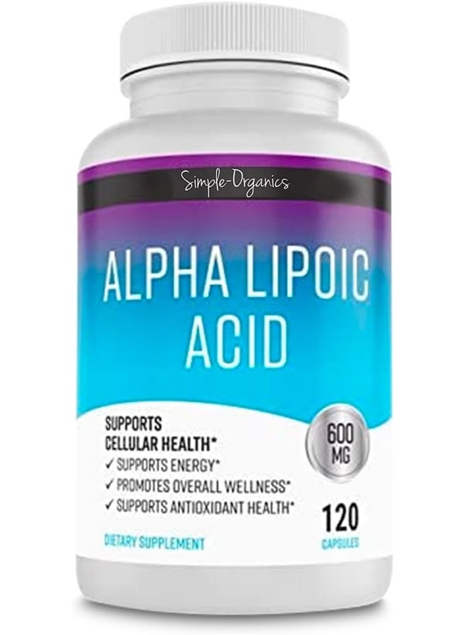 Simple-Organics Alpha Lipoic Acid 600mg 120 Capsules - Image 1