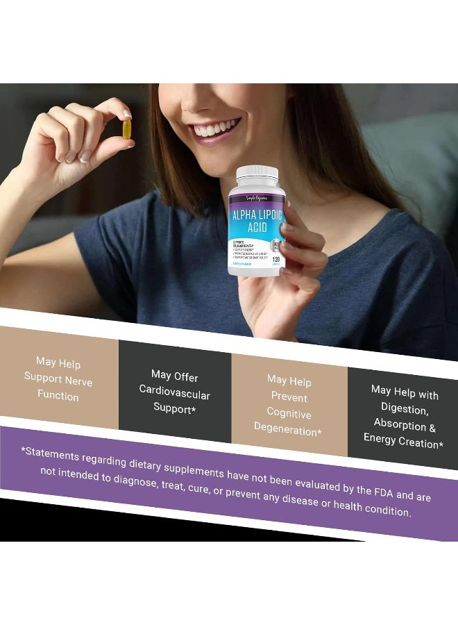 Simple-Organics Alpha Lipoic Acid 600mg 120 Capsules - Image 4