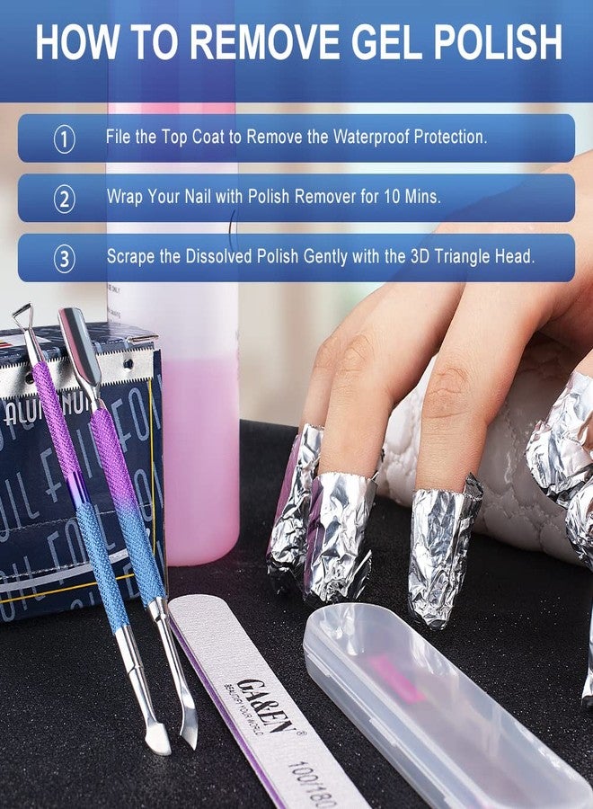 GA&EN 2PCS Metal Cuticle Pusher and Scraper (Blue Purple Mermaid), Nail Trimmer Cutter Stainless Steel Gel Scraper Tool, Nail Polish Remover Peeler Salon Manicure Pedicure Cleaner for Fingernail and Toenail - Image 5