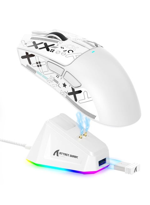 X11 Tri-mode Bluetooth Wireless Gaming Mouse with with Magnetic Charging Dock, Lightweight Anti Slip Mouse, PixArt PAW3311 Sensor, 22K DPI, BT/2.4Ghz/Wired, for PC/MAC