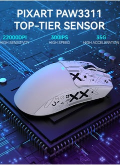 X11 Tri-mode Bluetooth Wireless Gaming Mouse with with Magnetic Charging Dock, Lightweight Anti Slip Mouse, PixArt PAW3311 Sensor, 22K DPI, BT/2.4Ghz/Wired, for PC/MAC - pzsku/Z442D4EDF6FE68F9C7210Z/45/_/1723534357/dacb8fa7-d2f4-482c-9818-0ff3d9e6bc5b