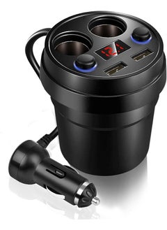 Sockets Car Cigarette Lighter Splitter, 12V/24V 120W Car Power Adapter Inverter, 3.1A Dual USB Port Car Charger Quick Charging, Compatible with Phone Androids GPS Dash Cam