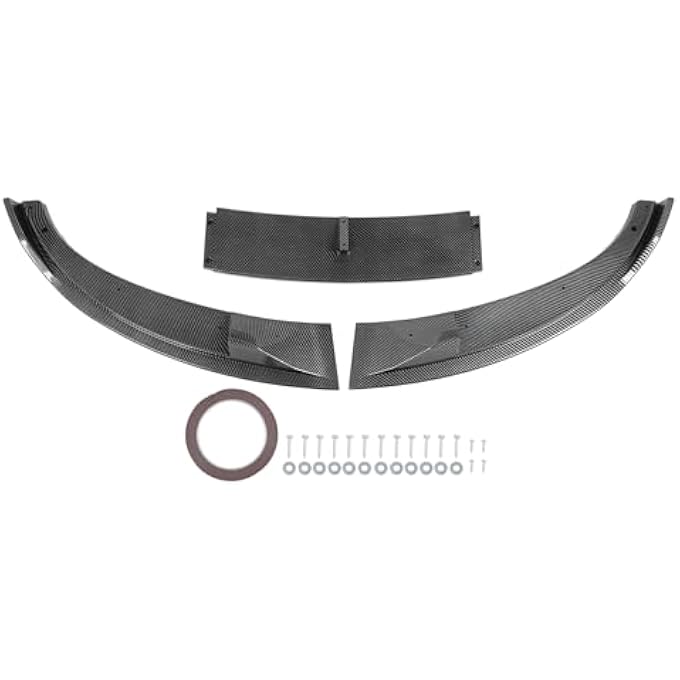 Jiawu Front Bumper Lip Spoiler, 3 PCS Front Bumper Lip Splitter Body Kit Compatible with E60 E61 M5 2005 2010, Splitter Under Chin Body Kit Lower Spoiler (Carbon Fiber) - Image 1