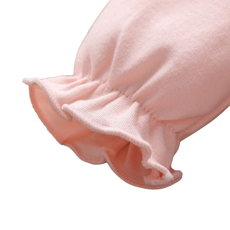 amropi Baby Girls Cotton Romper Lace Collar Jumpsuits Long Sleeve Coveralls with Hat 2 Pieces 3-6 Months, Pink - Image 4