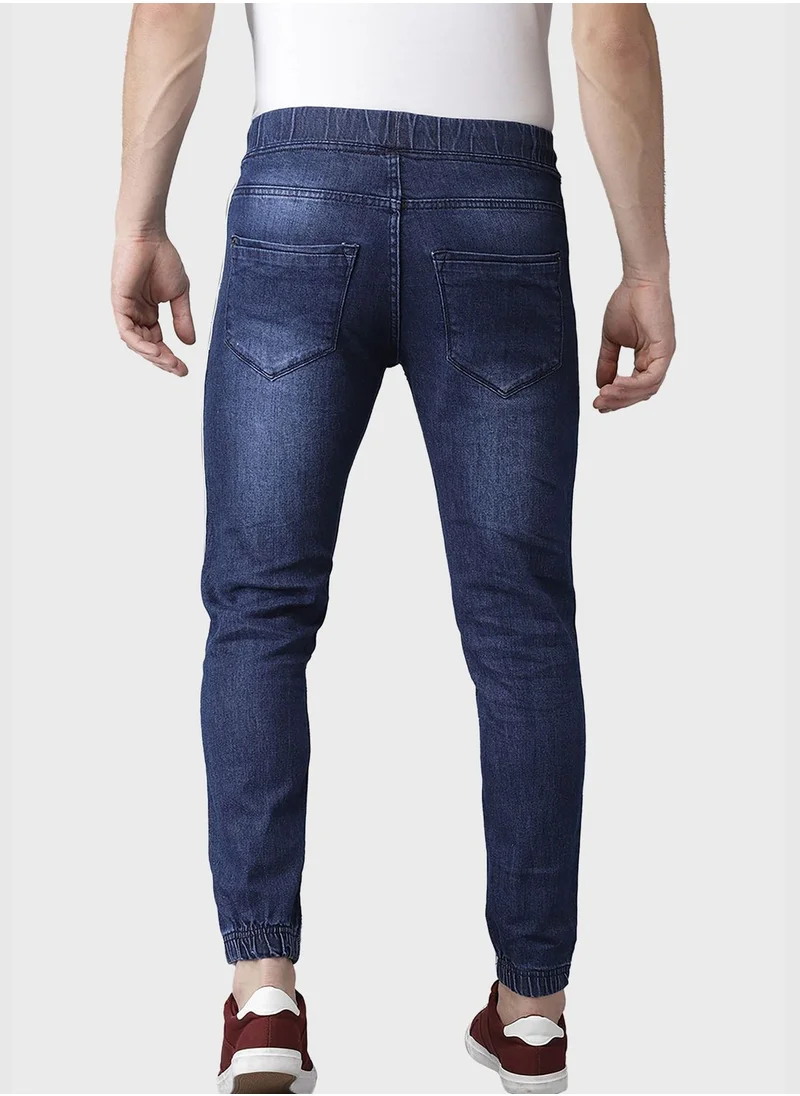 Campus Sutra Jeans with Side Stripes