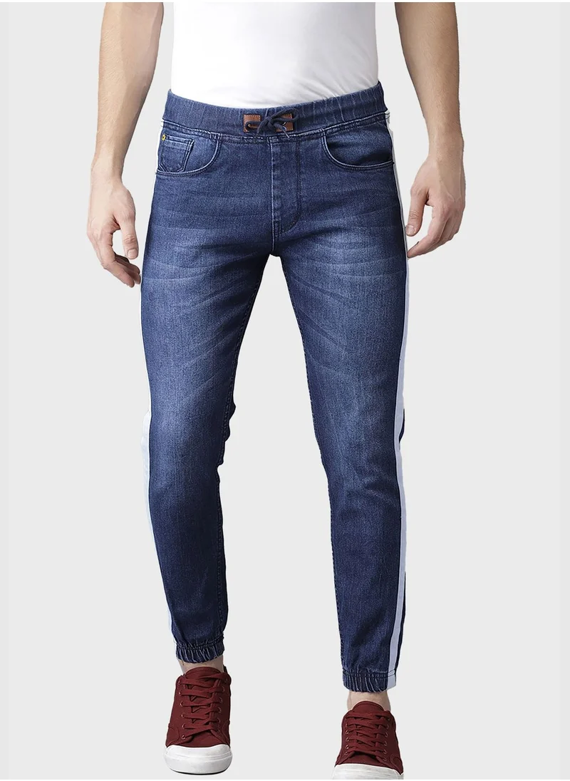 Campus Sutra Jeans with Side Stripes