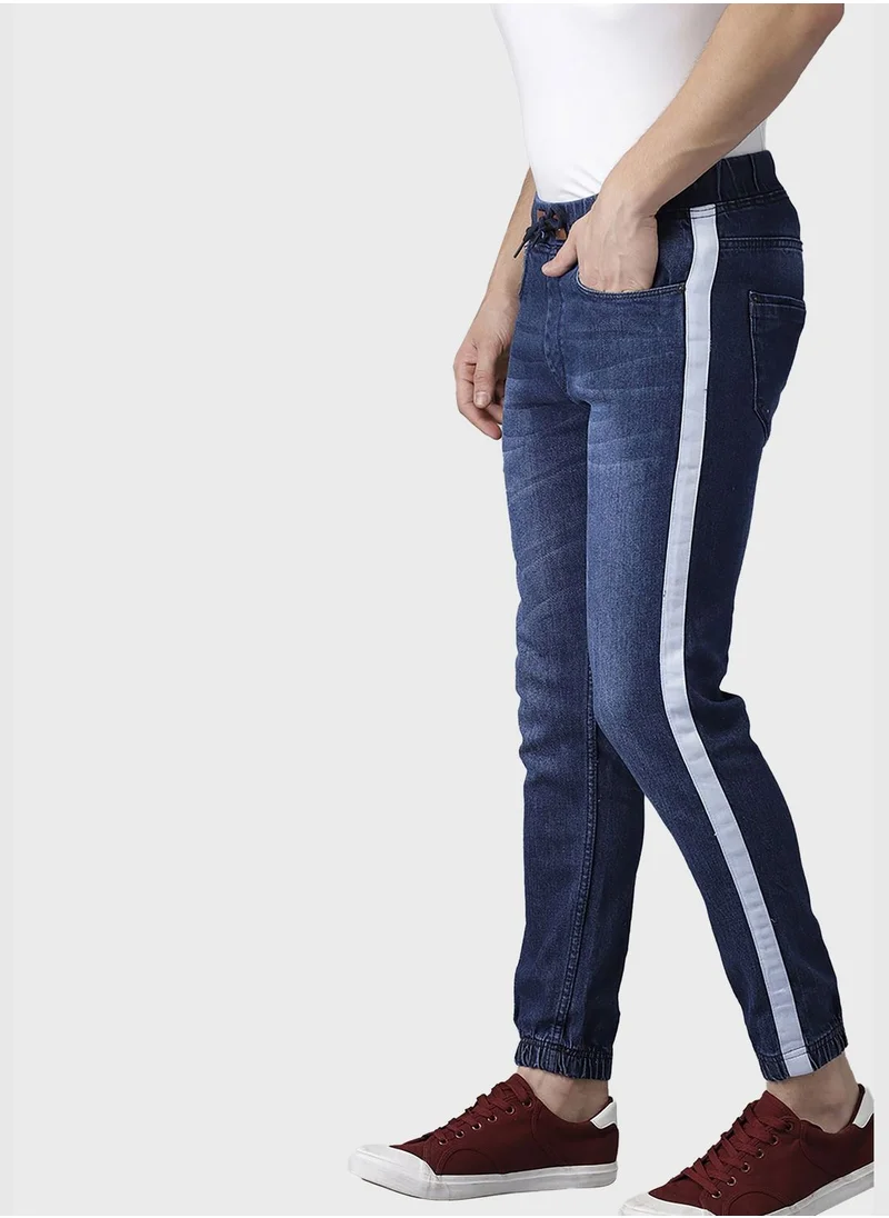 Campus Sutra Jeans with Side Stripes