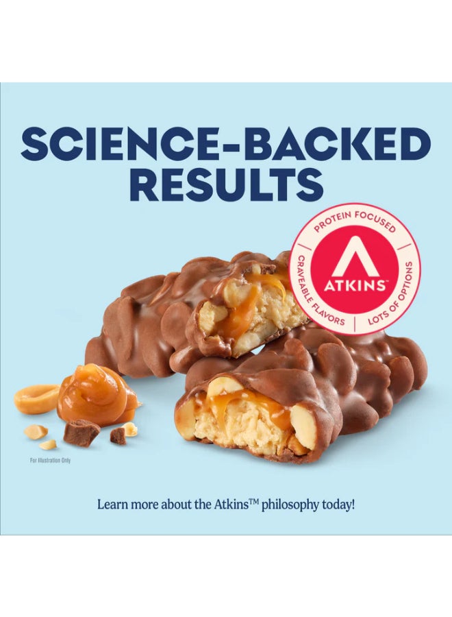 Atkins Snack Caramel Chocolate Nut Roll Bar 5 Bars 1.55 oz (44 g) Each - Image 3