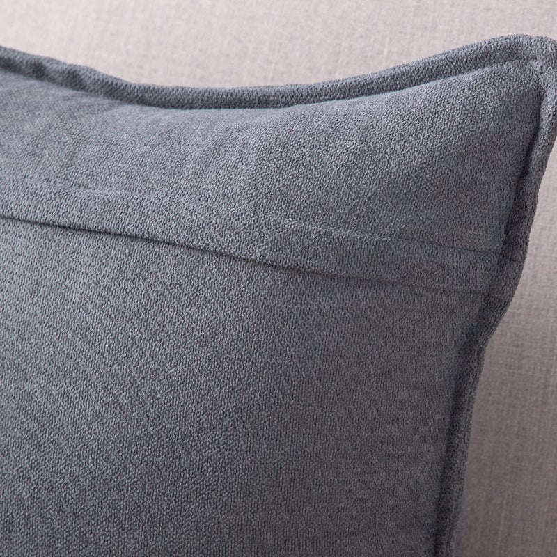 MADIZZ MADIZZ Set of 2 Short Chenille Throw Pillow Covers 24x24 Inch Grey Soft Decorative Cushion Cover for Sofa Bedroom Pillow Shell  - Image 2