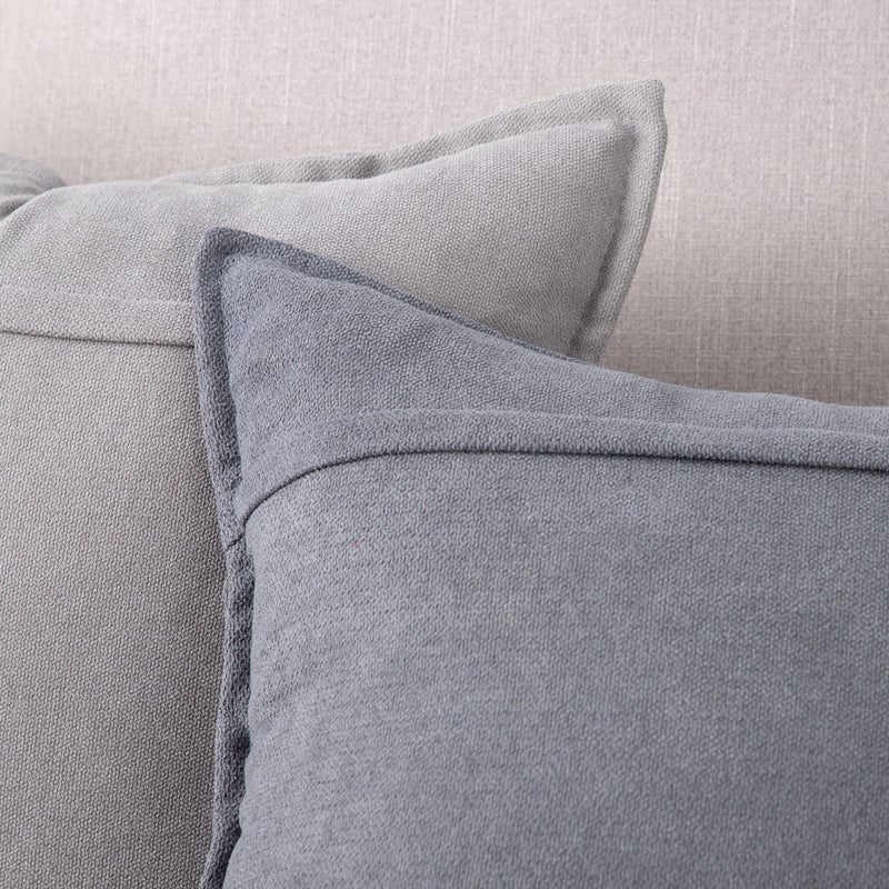 MADIZZ MADIZZ Set of 2 Short Chenille Throw Pillow Covers 24x24 Inch Grey Soft Decorative Cushion Cover for Sofa Bedroom Pillow Shell  - Image 5