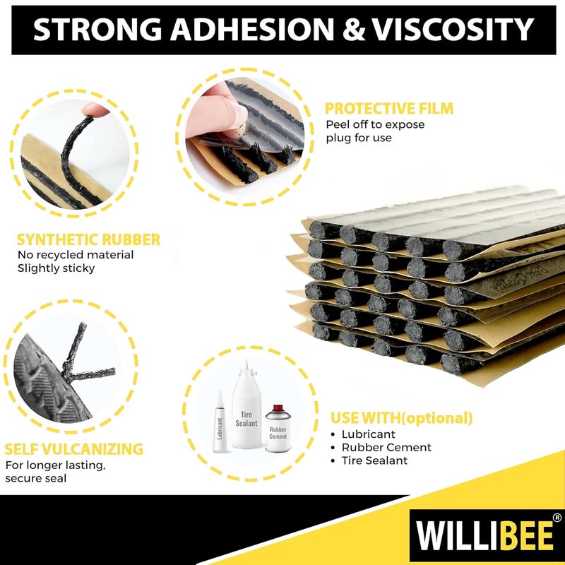 WILLIBEE Tubeless Tyre Puncture Repair Kit for Car, Bike, Scooter & SUV | Universal Emergency Tyre Fix Tool Set, Flat Tire Puncher Repair Kit. (4) - Image 5