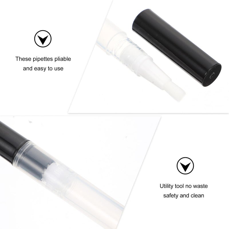 Lurrose 10pcs Transparent Twist Pens Empty Nail Oil Pen Brush Cosmetic Lip Gloss Container Applicator Eyelash Growth Liquid Tube for Beauty Supplies 3ml Color 2 - Image 3