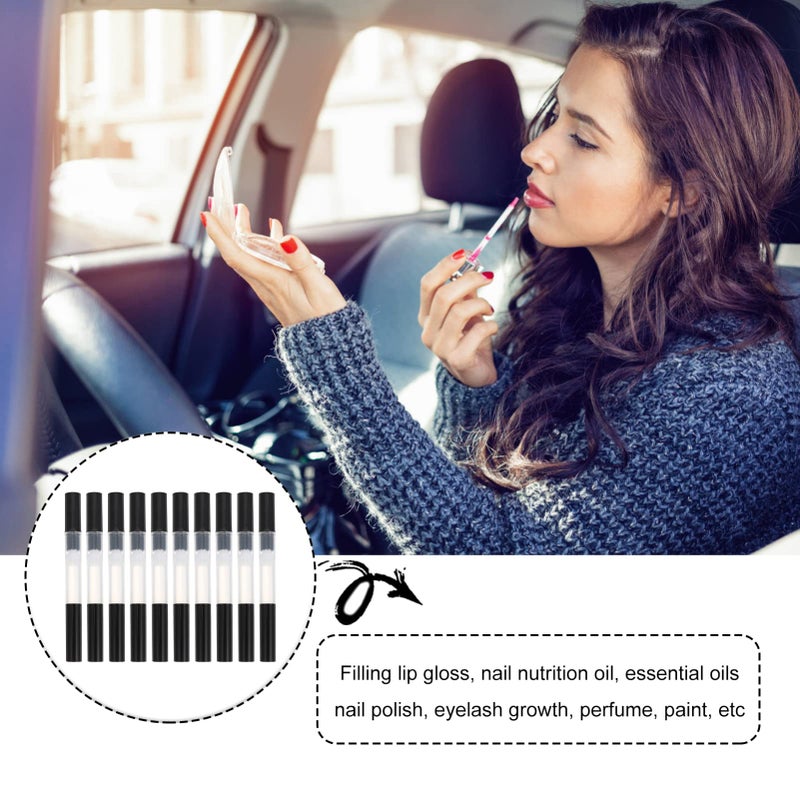 Lurrose 10pcs Transparent Twist Pens Empty Nail Oil Pen Brush Cosmetic Lip Gloss Container Applicator Eyelash Growth Liquid Tube for Beauty Supplies 3ml Color 2 - Image 5