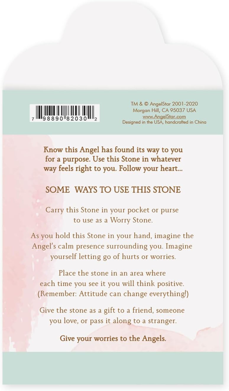 Angelstar Courage Angel Worry Stone - 1.5" H x 1.5" W, White with Gift Envelope - Image 4