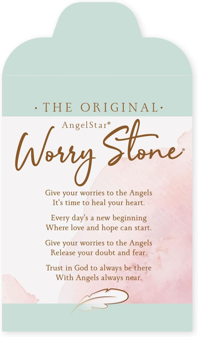 Angelstar Courage Angel Worry Stone - 1.5" H x 1.5" W, White with Gift Envelope - Image 3
