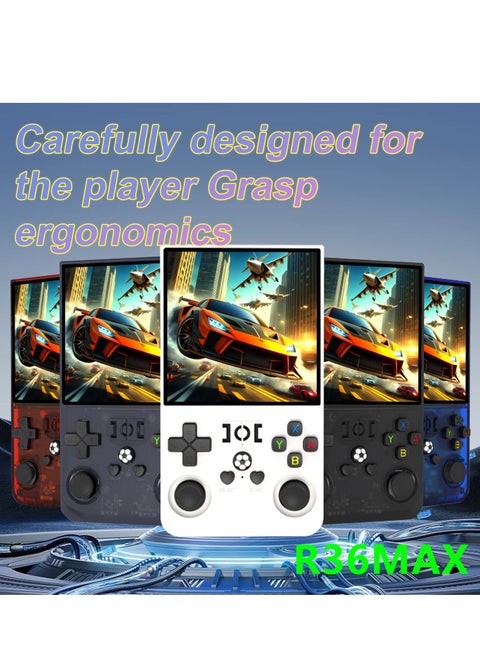 R36S Update Version R36MAX Retro Handheld Game Console, 4" HD IPS Screen, 4000mAh Battery, RK3326 Chip, 30+ Emulators (PS1/N64/GBA/MAME) 15000+ Games, Ergonomic Design with Dual Joysticks