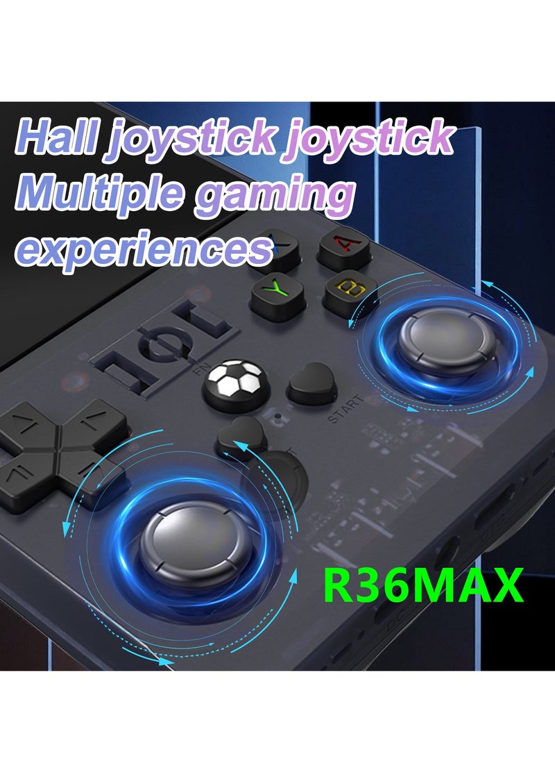 R36S Update Version R36MAX Retro Handheld Game Console, 4" HD IPS Screen, 4000mAh Battery, RK3326 Chip, 30+ Emulators (PS1/N64/GBA/MAME) 15000+ Games, Ergonomic Design with Dual Joysticks