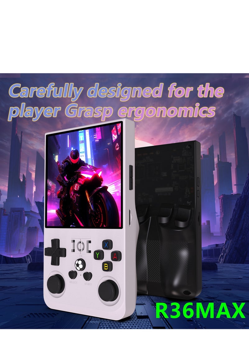 R36S Update Version R36MAX Retro Handheld Game Console, 4" HD IPS Screen, 4000mAh Battery, RK3326 Chip, 30+ Emulators (PS1/N64/GBA/MAME) 15000+ Games, Ergonomic Design with Dual Joysticks