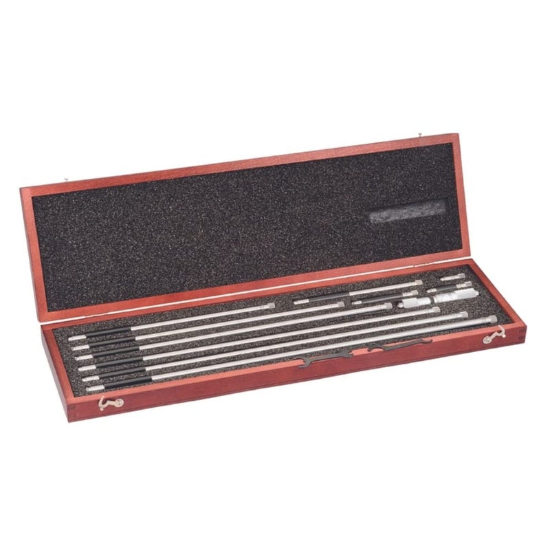 Starrett Tubular Inside Micrometer Set with Case Lock Nut QuickReading Figures Hardened Interchangeable and Ground Anvils  440 Range 001 Graduations  823EZ - Image 1