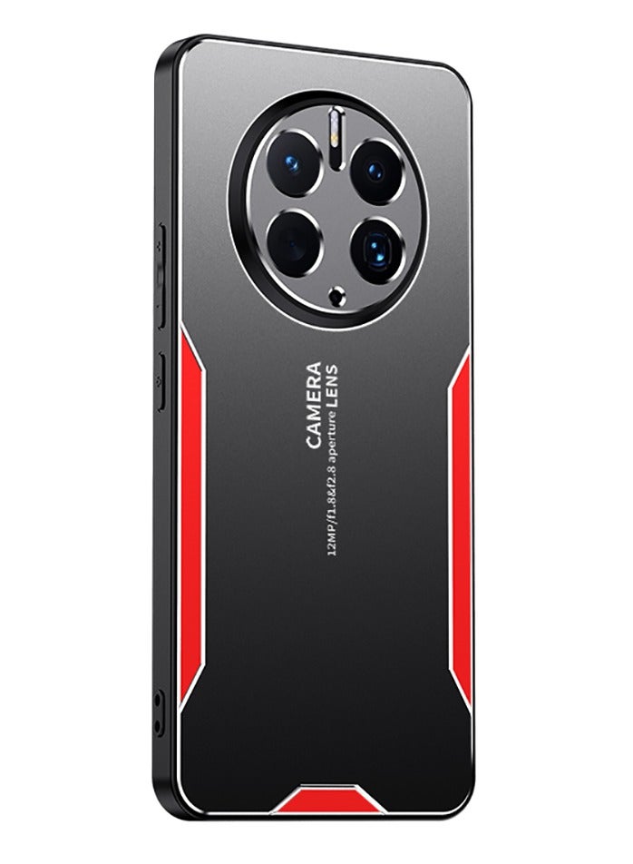 Color Fans For Huawei Mate 50 Pro Cell Phone Case Matte Aluminium Alloy+TPU+PC Anti-fingerprint Back Shell - Red - Image 1
