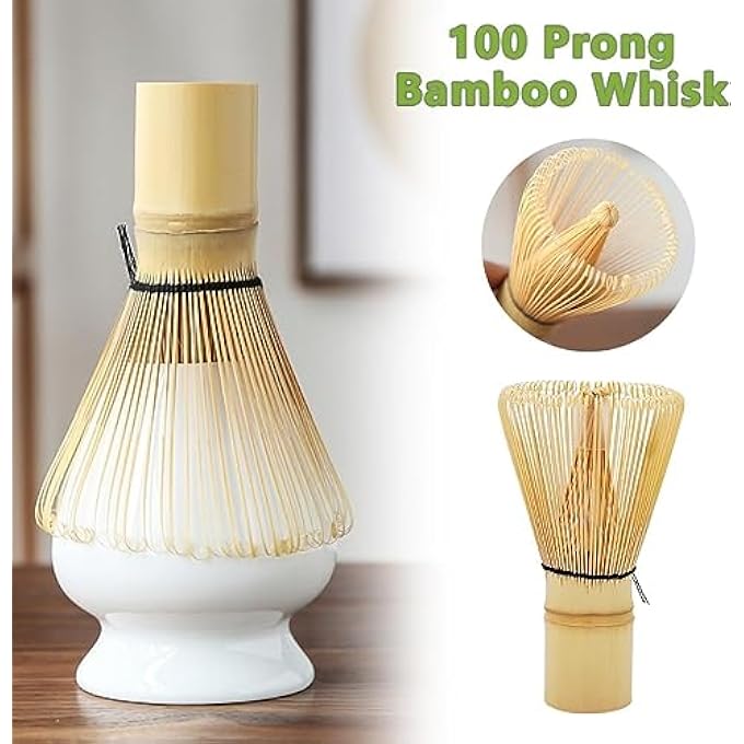 Unity Matcha Whisk Set  Matcha Set Includes Matcha Whisk And BowlMatcha Whisk Holder And Traditional Scoop  The Perfect Bamboo Whisk For Matcha Tea White 4Pc - Image 4